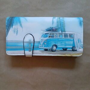 Shag Wear Large Wallet For Women Blue Surfing Beach Print